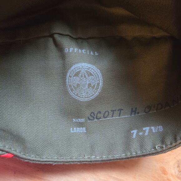 BSA VINTAGE 1970'S BOY SCOUT GARRISON HAT CAP WITH DIAMOND PATCH Size 7-71/8 - Picture 4 of 4